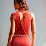 AMORÉ | Mono largo rojo elegante | Fiesta | Crepé Premium