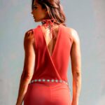 AMORÉ | Mono largo rojo elegante | Fiesta | Crepé Premium