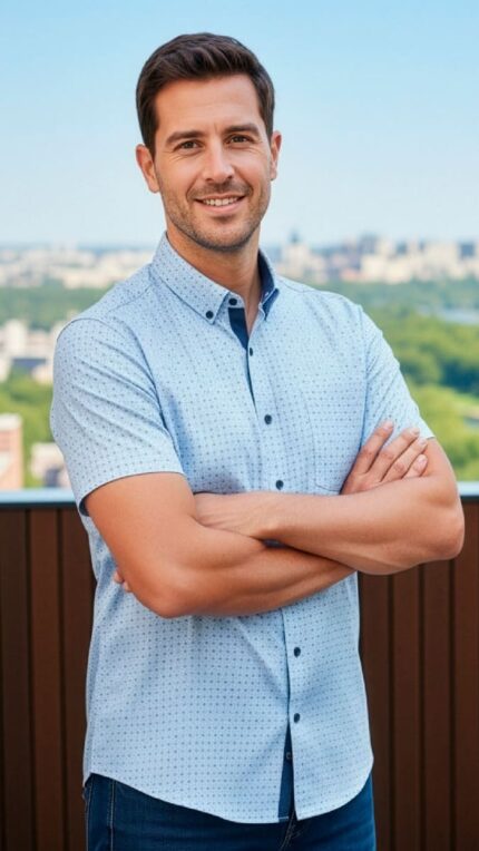 CONQUISTA | Camisa Manga Corta Hombre | Casual Chic