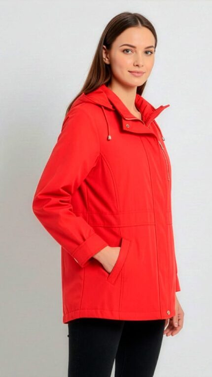 KORA | Chaqueta Impermeable Mujer | Roja | Diseño Técnico Premium
